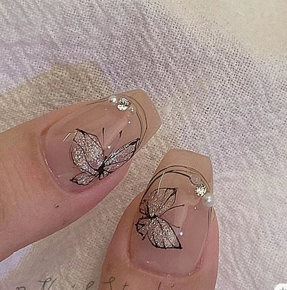 Künstlerisches Schmetterling-Nagelkunst-Set