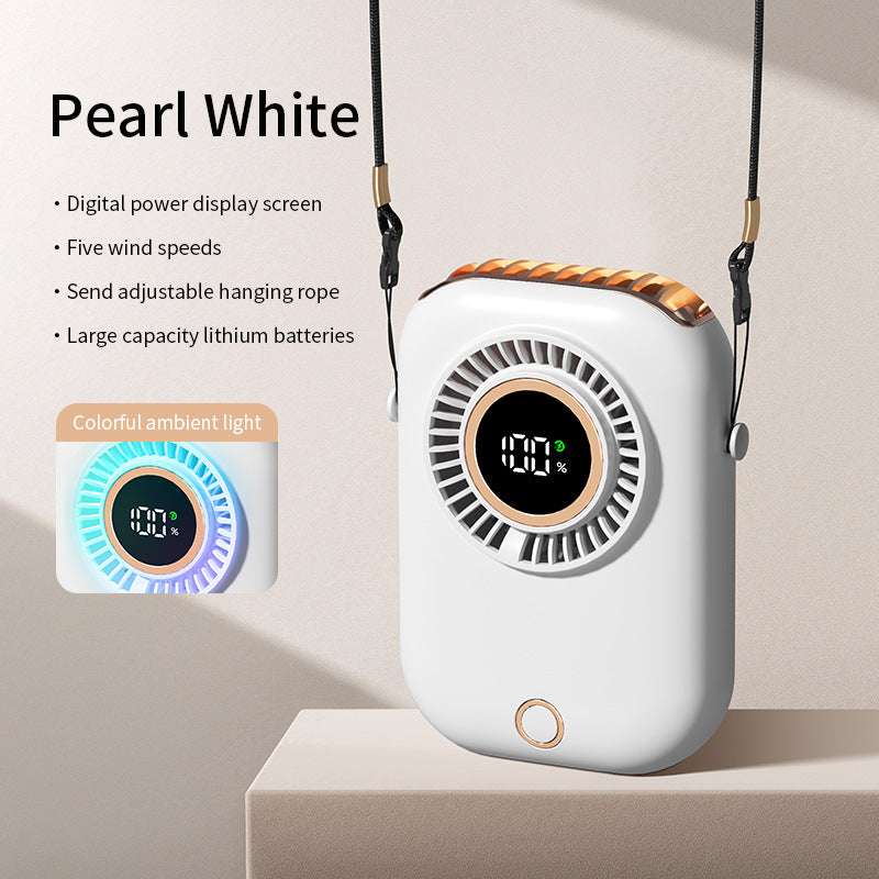 Unisex tragbarer digitaler wiederaufladbarer hängender Ventilator Brehn