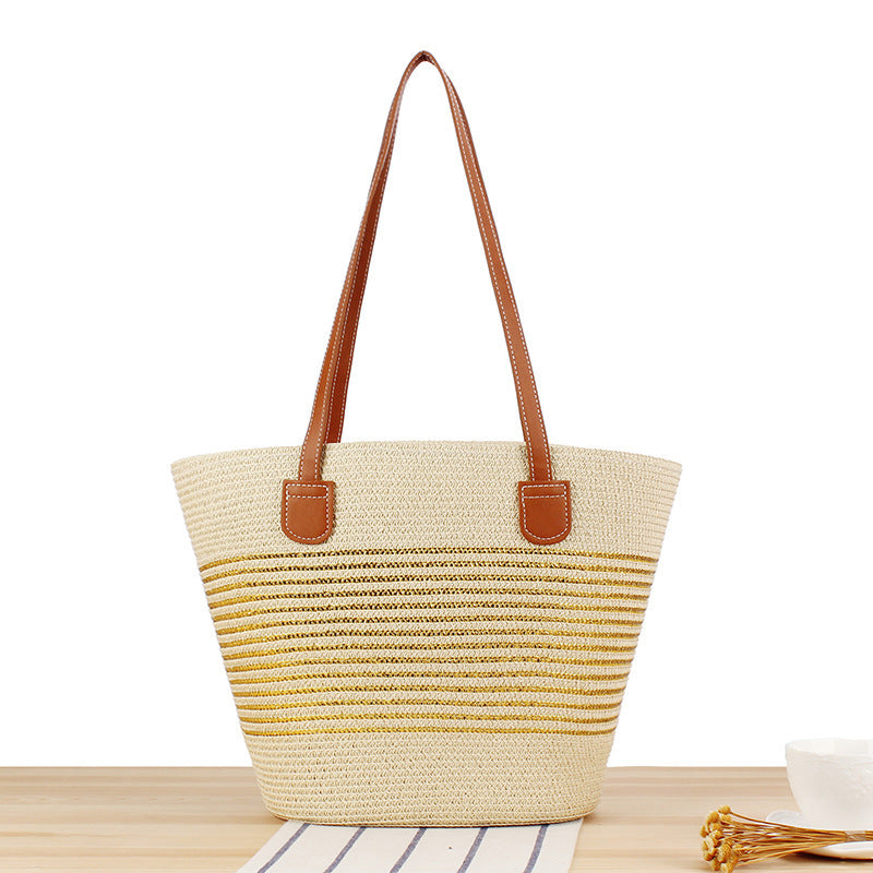 Strohtasche Im Modernen Streifen-Look Brehn
