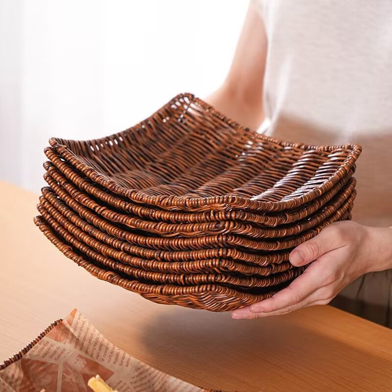 Unisex Elegante Rattan Servierplatte Brehn