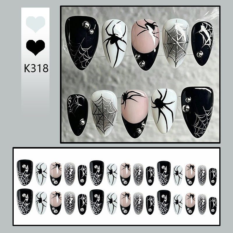 Kreatives Kunstnagelset mit Halloween-Spinnen-Design Brehn