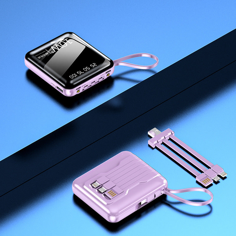Tragbare Powerbank mit digitaler Leistungsanzeige und multifunktionalem Kabel Brehn