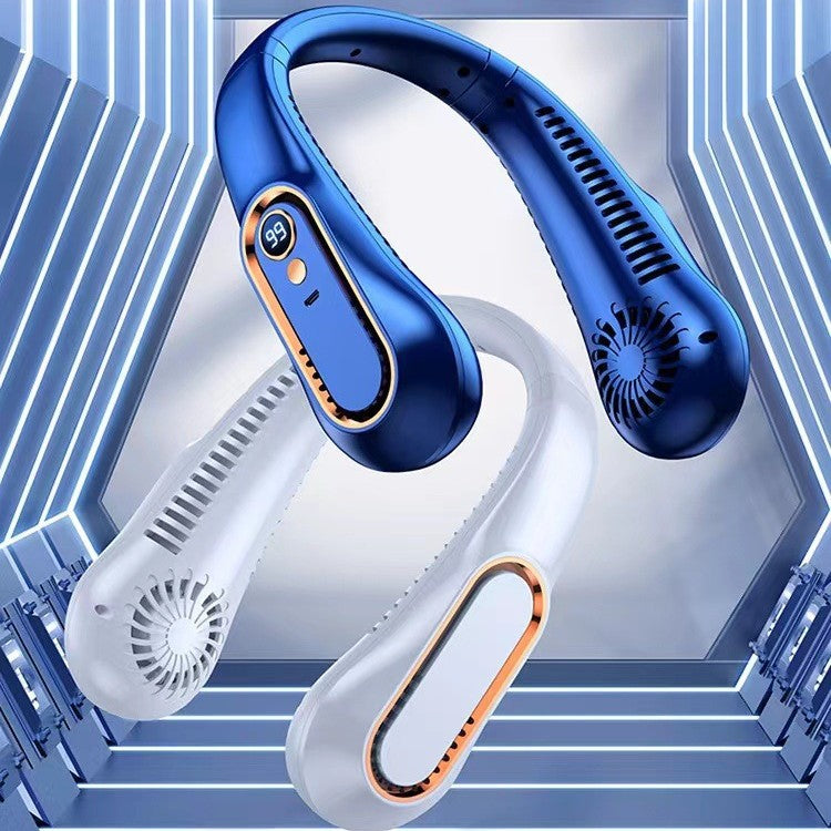 Unisex Tragbarer Nackenventilator mit Digitalanzeige Brehn
