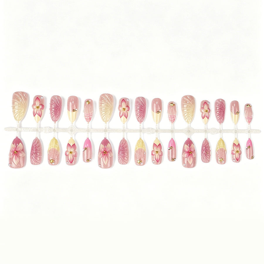Floral Accent Press-On Nail Set Brehn