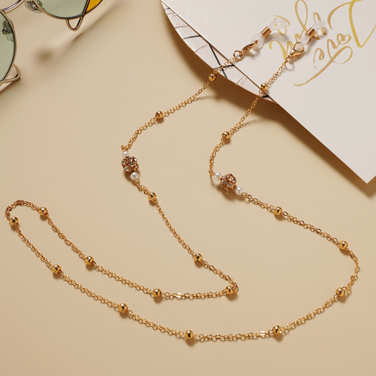 Elegante Kunstperlen Brillen Kette Brehn