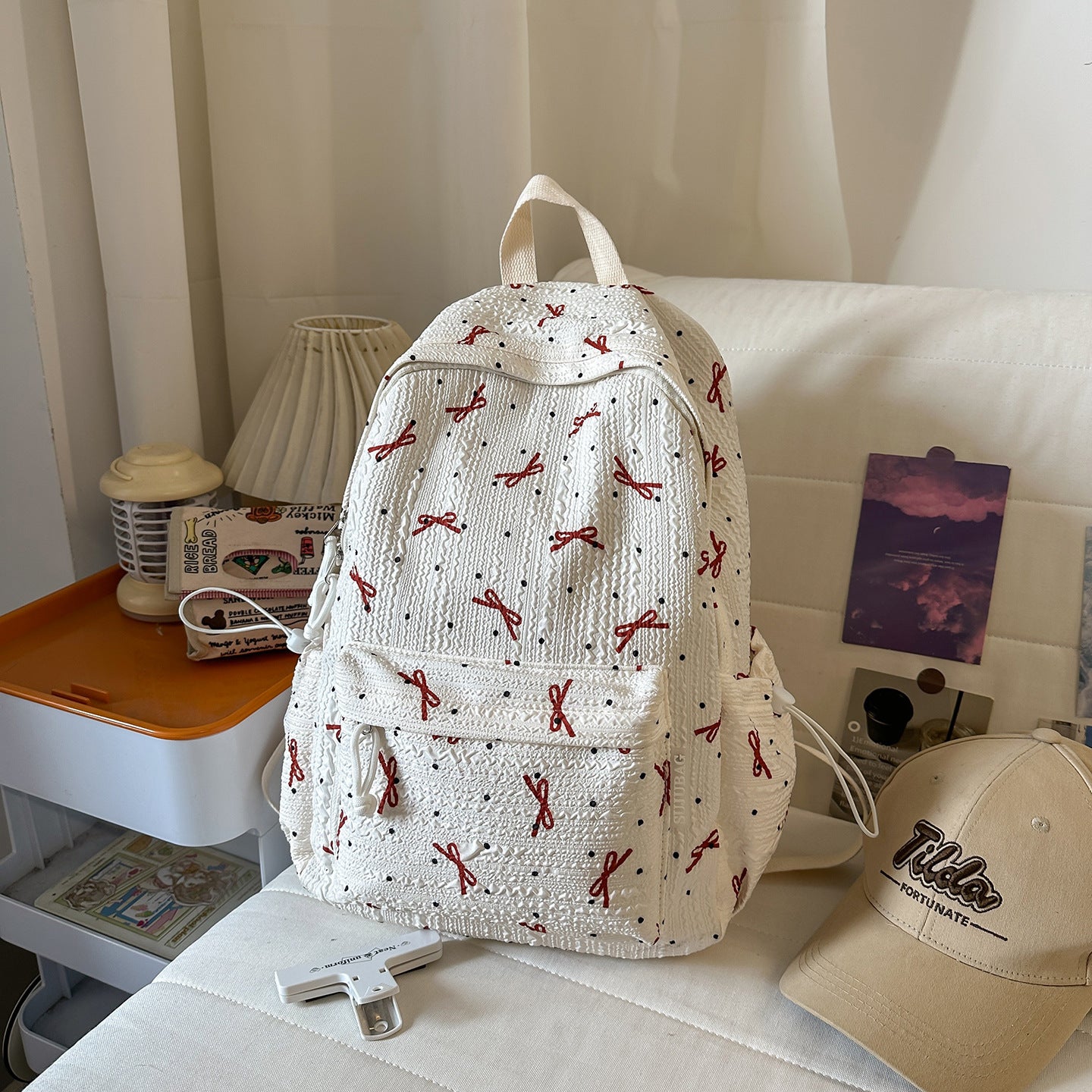Süße Rucksack mit Schleifenmuster