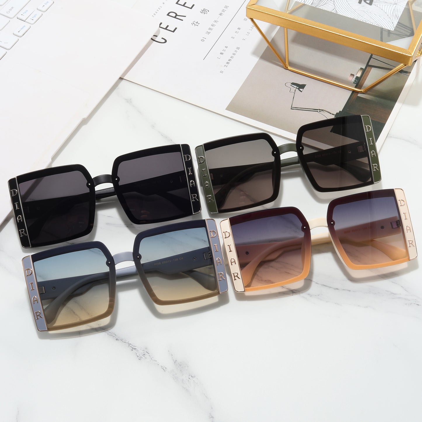 Damen Sonnenbrille im modernen quadratischen Design Brehn