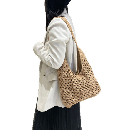 Handgeknüpfte Schultertasche Im Gehäkelten Design Brehn