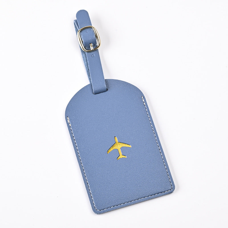 premium leder gepäckanhänger mit verstellbarem schnallenriemen und geprägtem flugzeug Brehn