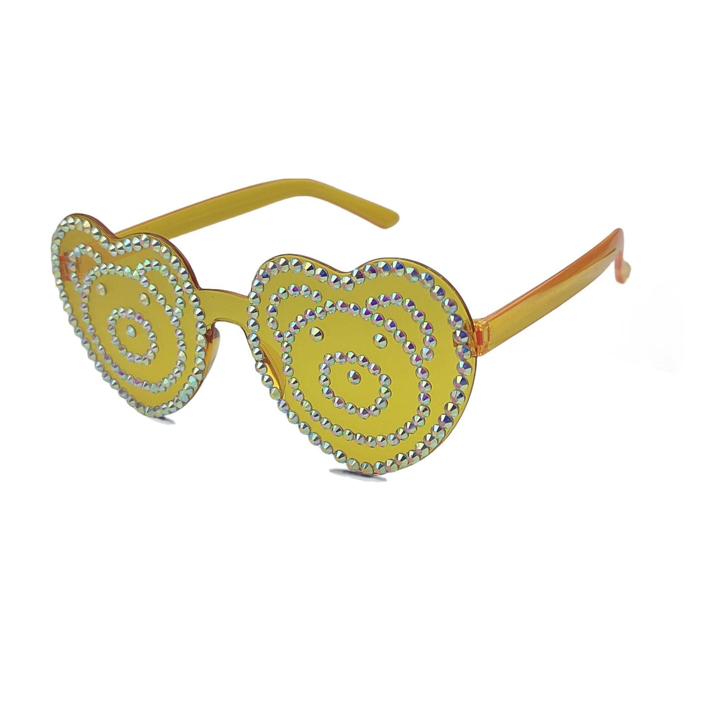 Damen Herzförmige Sonnenbrille mit funkelndem Strassmuster Brehn