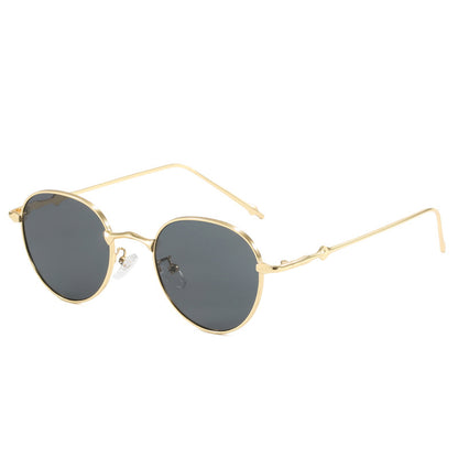 Damen elegante runde Sonnenbrille mit modischem Metallrahmen Brehn