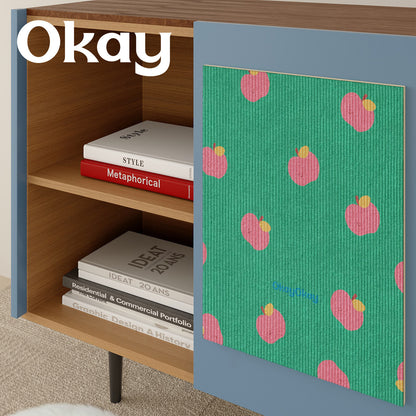Decorative Ribbed Cotton Kitchen Tea Towel with Tomato Print
