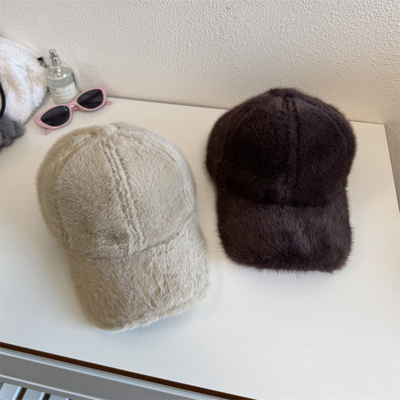 Unisex Plüsch Kunstfell Baseballmütze Brehn