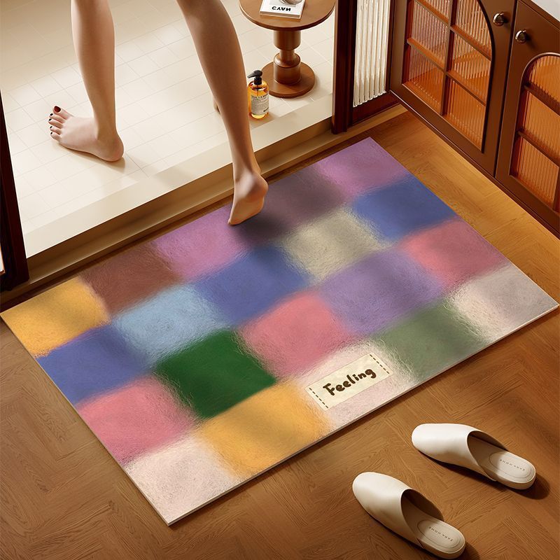 Bunte Patchwork-Badmatte Brehn
