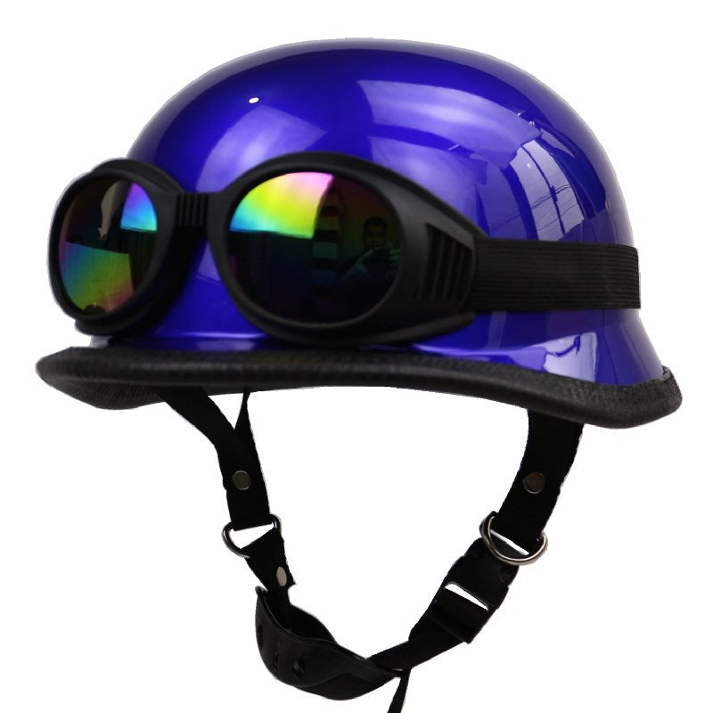 Vintage-Motorradhelm mit schützenden Goggles Brehn