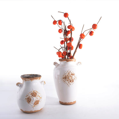 Elegante Keramikvase mit Ziermuster Brehn