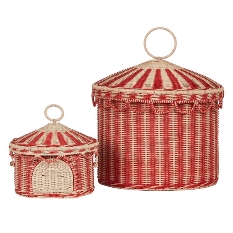 Verspielter Katzenkorb im Zirkusdesign Brehn