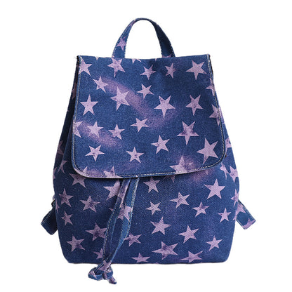 Sternenmuster Denim Rucksack