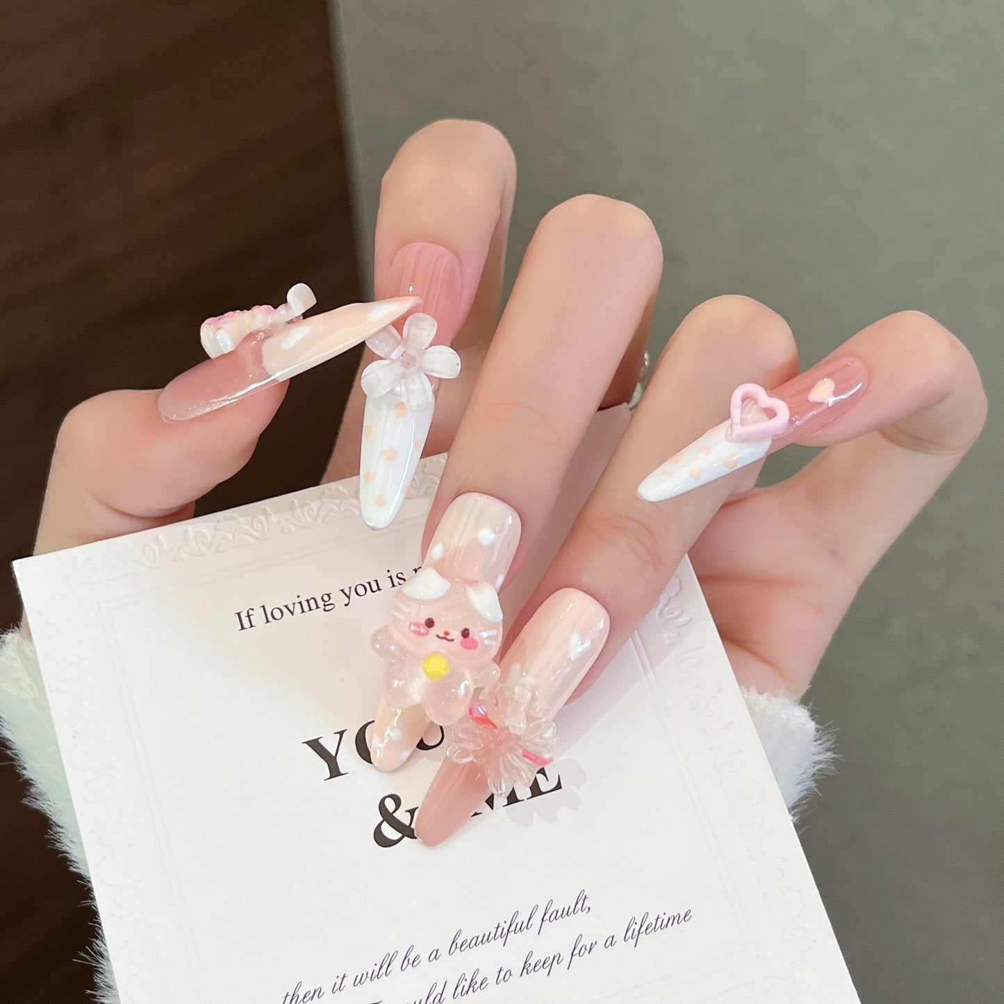 Verspielt 3D Charakter-Themen Press-On Nagelset Brehn