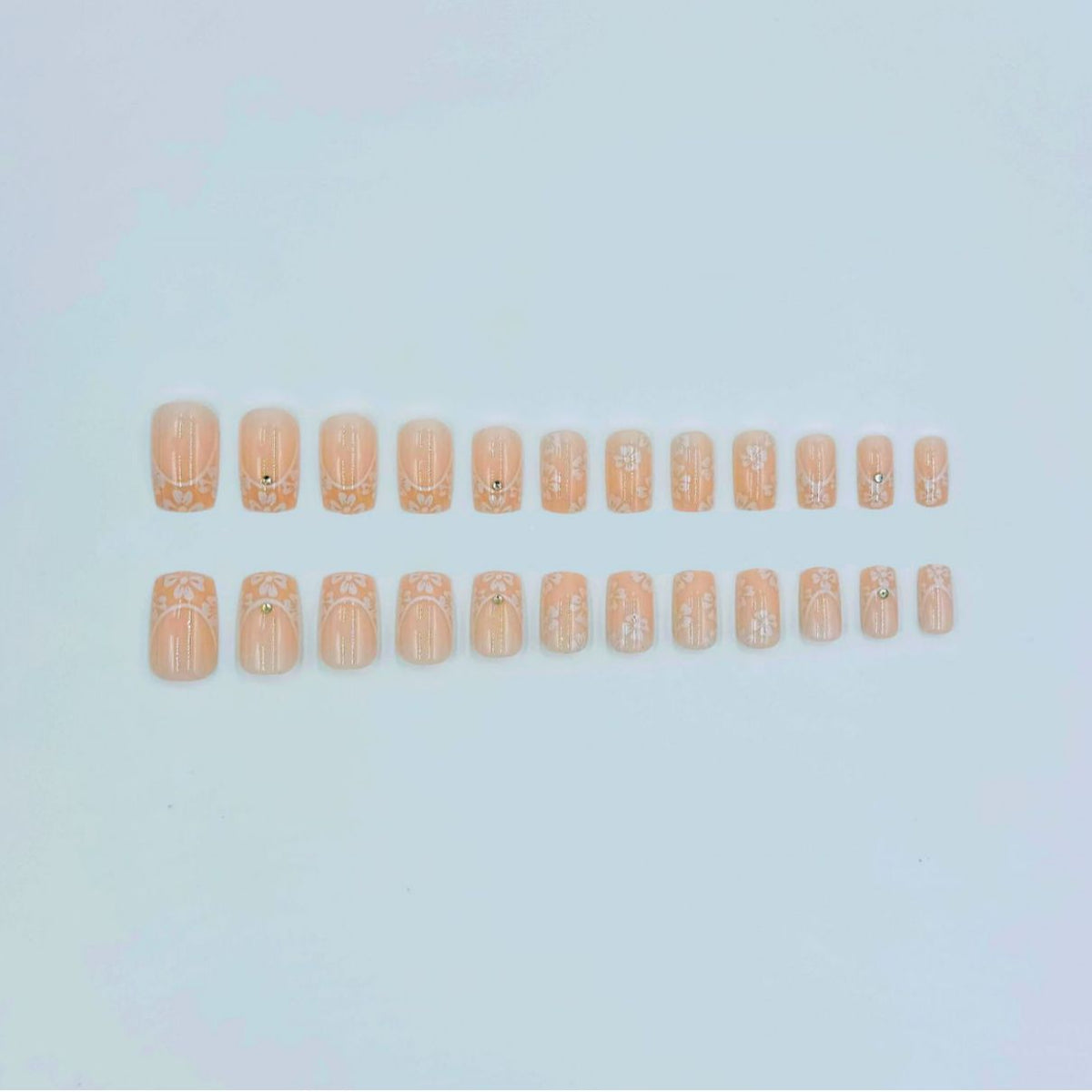 Floral French Tip Acryl-Nagelkunst-Kit