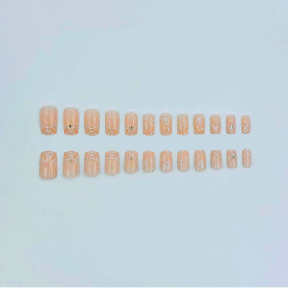 Floral French Tip Acryl-Nagelkunst-Kit