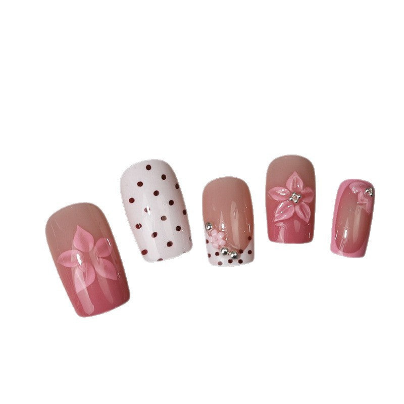 Floral Verziertes Press-On Nagelset Brehn