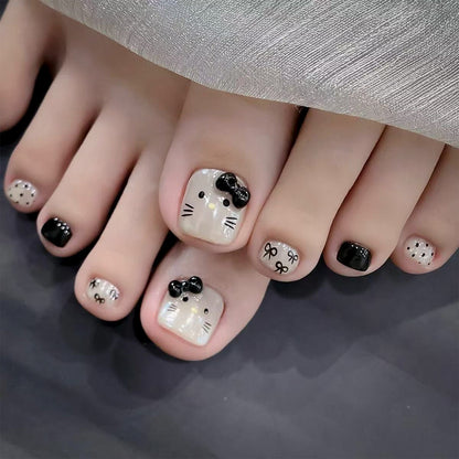 Kunstvolle Fußnagelkunst mit niedlichem Tierdesign Brehn