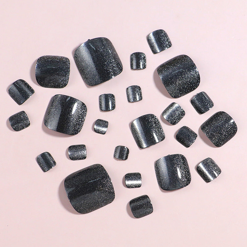 Glitzernde Press-On Zehennägel Brehn