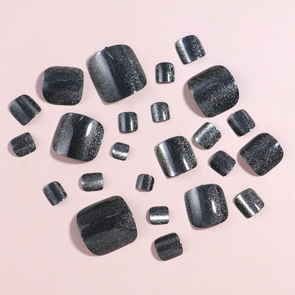 Glitzernde Press-On Zehennägel Brehn