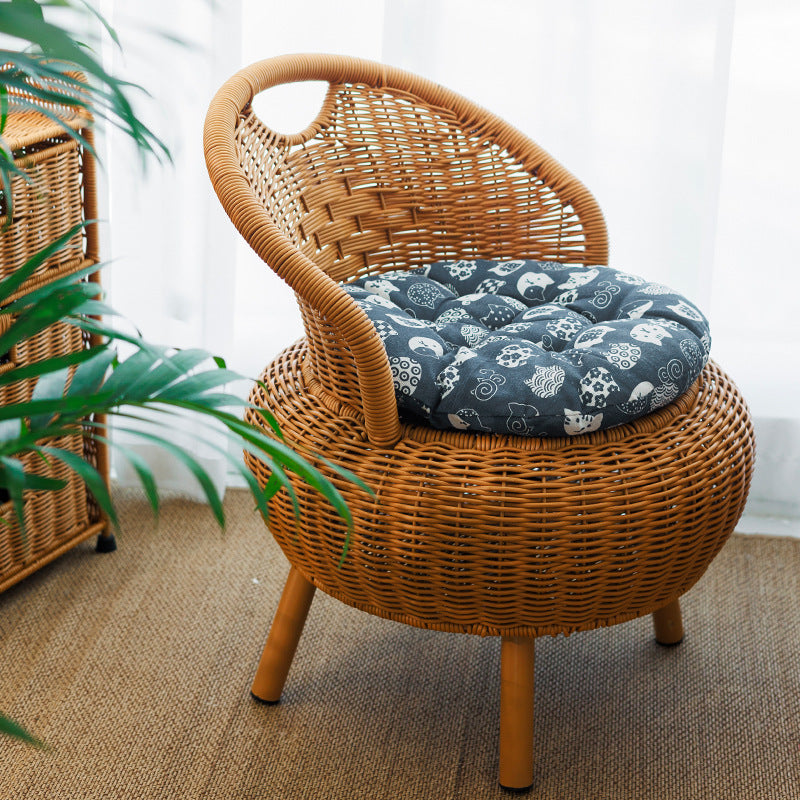 Geflochtener Rattan Lounge-Stuhl Brehn