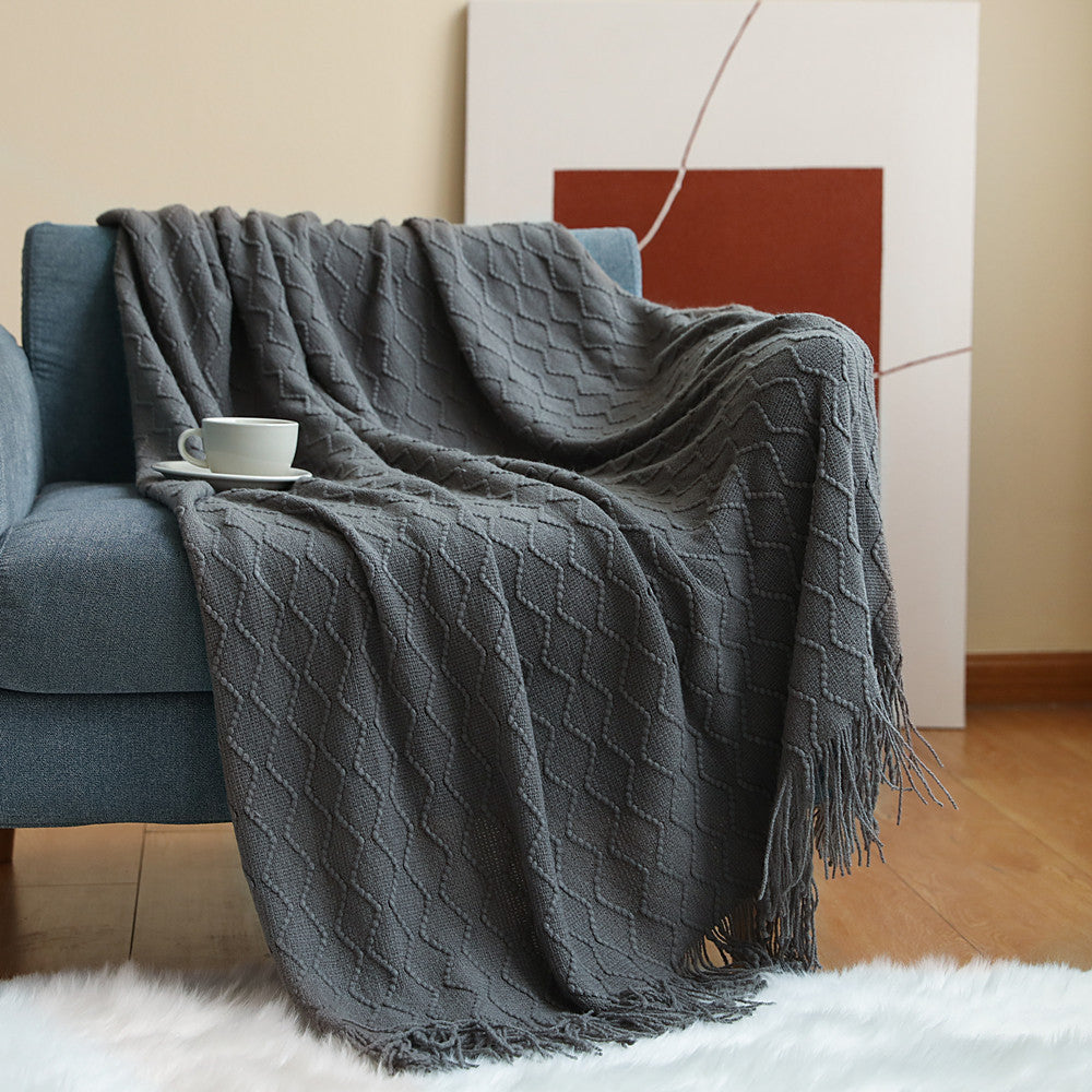 Gemütliche Strickdecke Brehn
