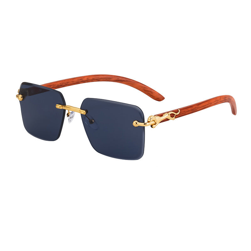 Damen Modische Quadratische Sonnenbrille mit eleganten Holzarmen Brehn