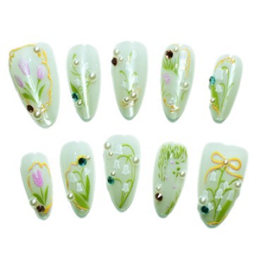Blumen Decorative Press-On Nagelverlängerungen Brehn