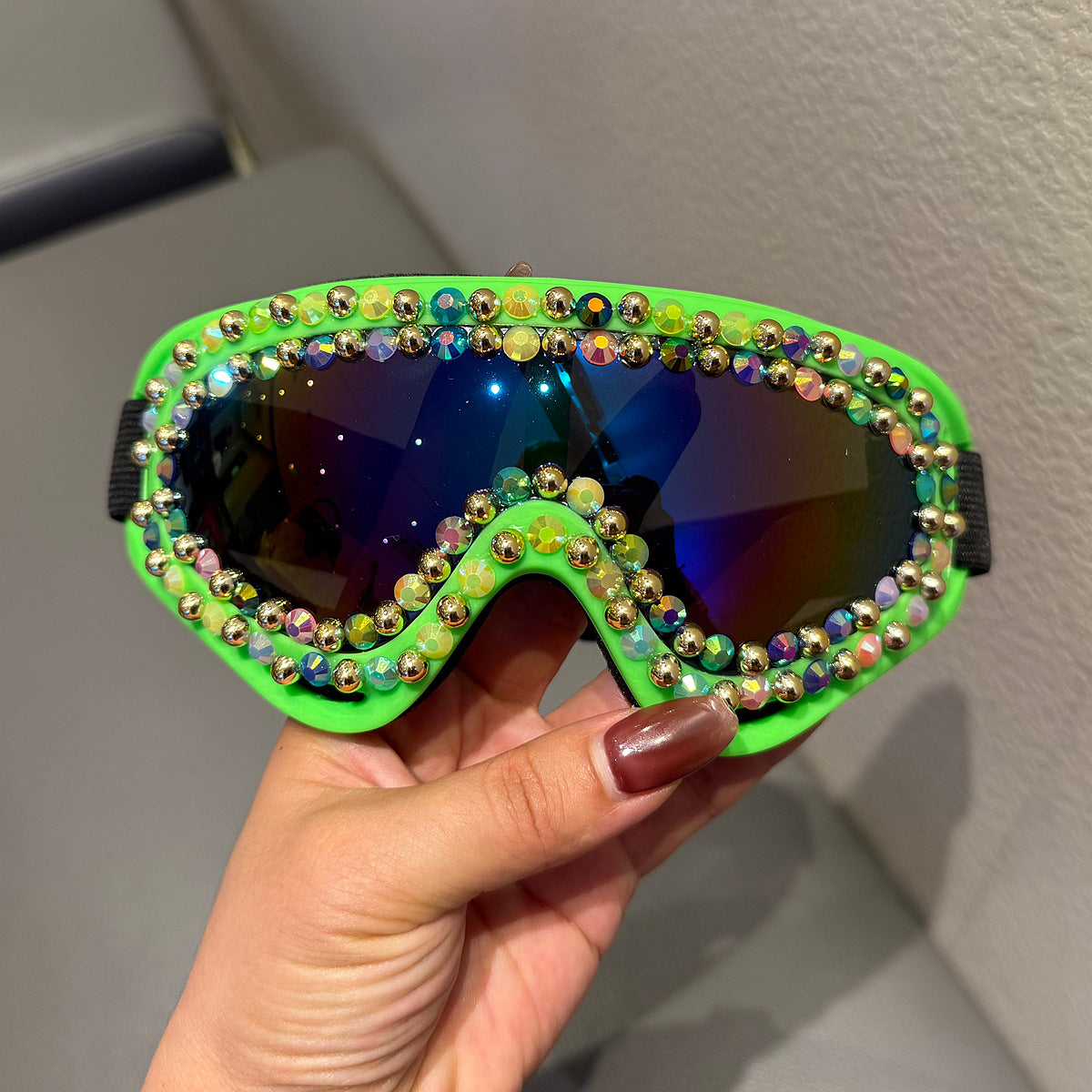 Damen Skibrille mit funkelndem Kristallrahmen Brehn