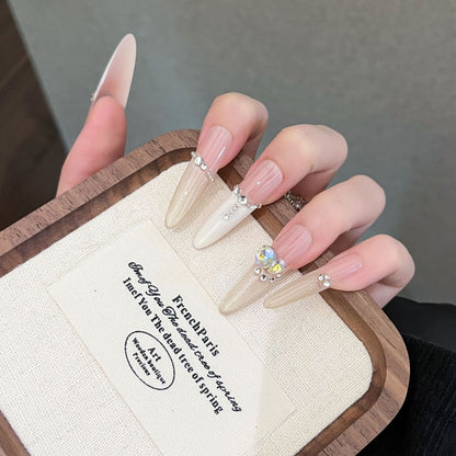 Elegante dekorative Press-On Nail Set Brehn