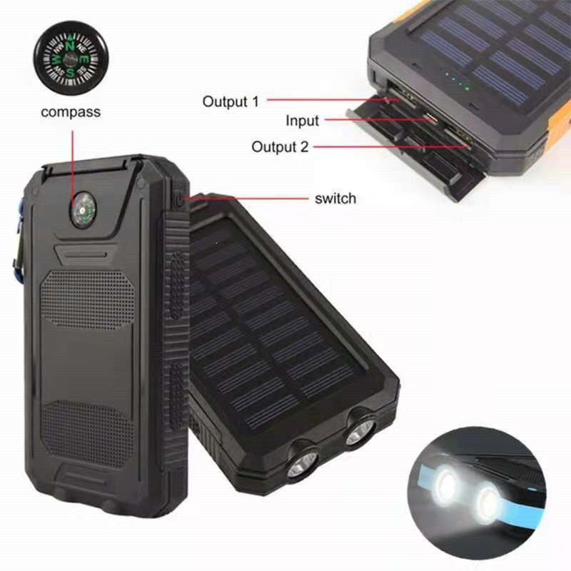 Solarbetriebene Powerbank mit stoßfestem Design und integriertem Karabiner Brehn