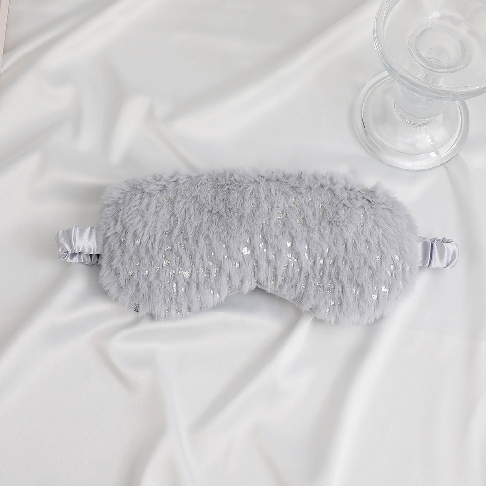 Unisex nan weiche Augenmaske aus Kunstfell mit weihnachtlichen Motivprägungen Brehn
