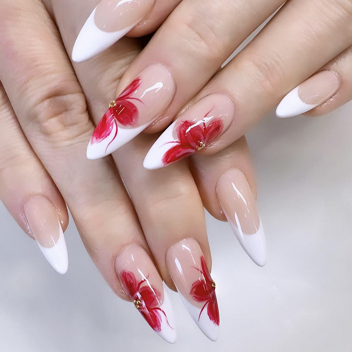 Elegante Floral Stiletto-Nagelverlängerungen Brehn