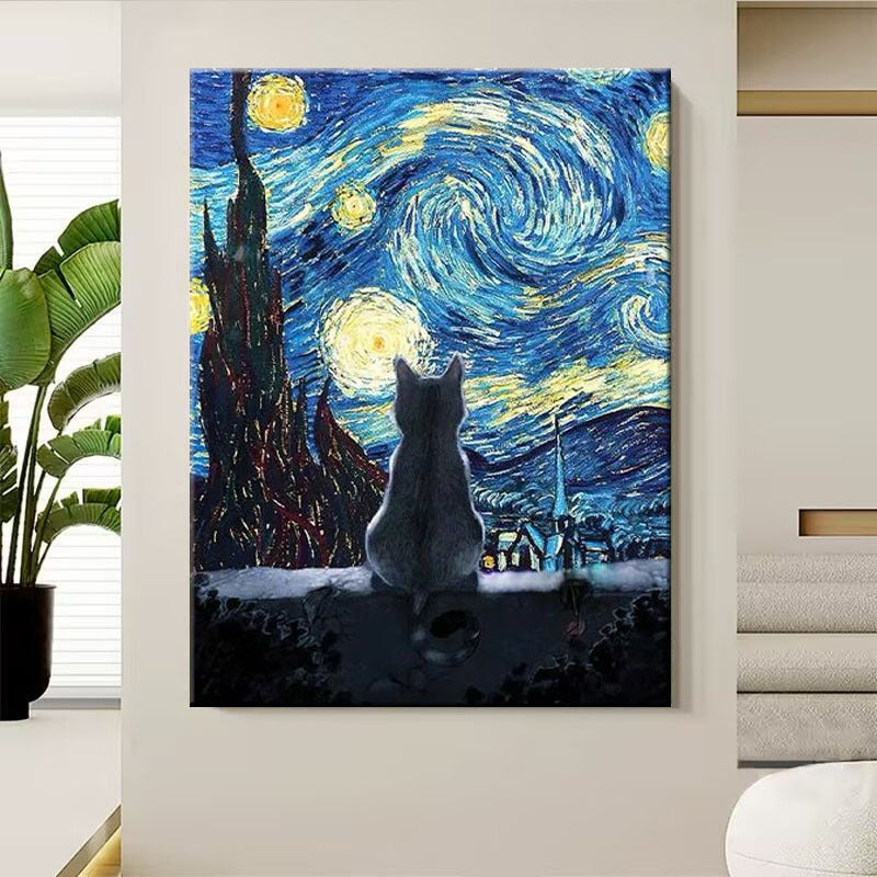 Künstlerische katzenhafte Leinwandkunst