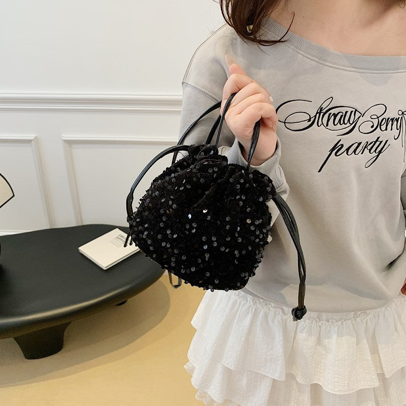 Glitzernde Pailletten Mini Tasche mit Kordelzug Brehn