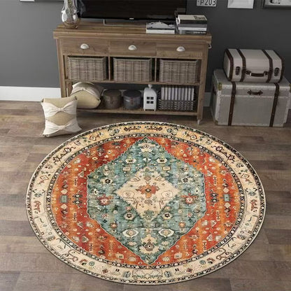 Vintage-inspirierter runder Teppich
