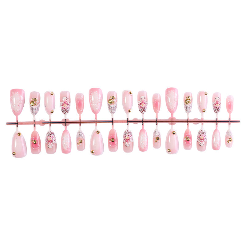 Kreatives Floral Press-On Nail Set Brehn