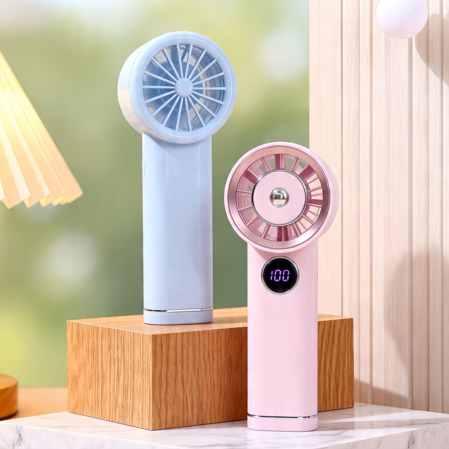 Frauen Tragbarer Mini Ventilator mit Digitalanzeige Brehn