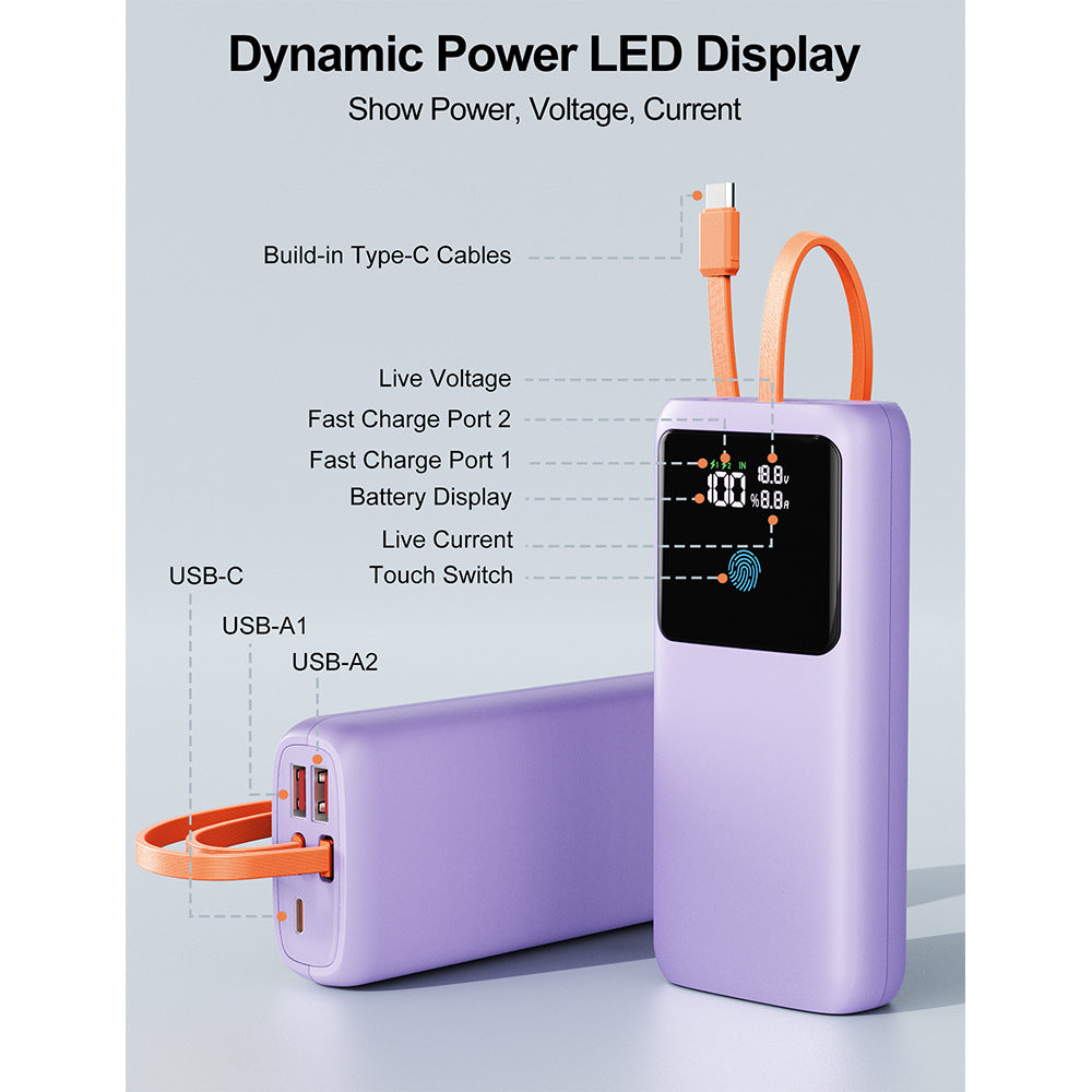Powerbank mit Integriertem Led-Display und Intelligentem Schnellladeanschluss Brehn