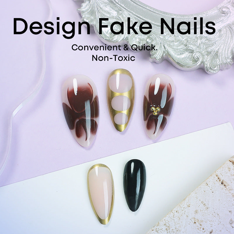 Kunstnagelset mit kreativen geometrischen Akzenten Brehn