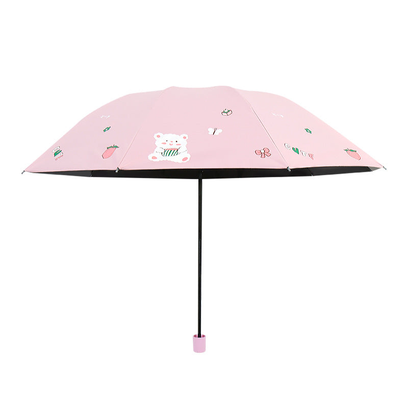 Damen Faltbarer Regenschirm mit verspieltem Bärendesign Brehn