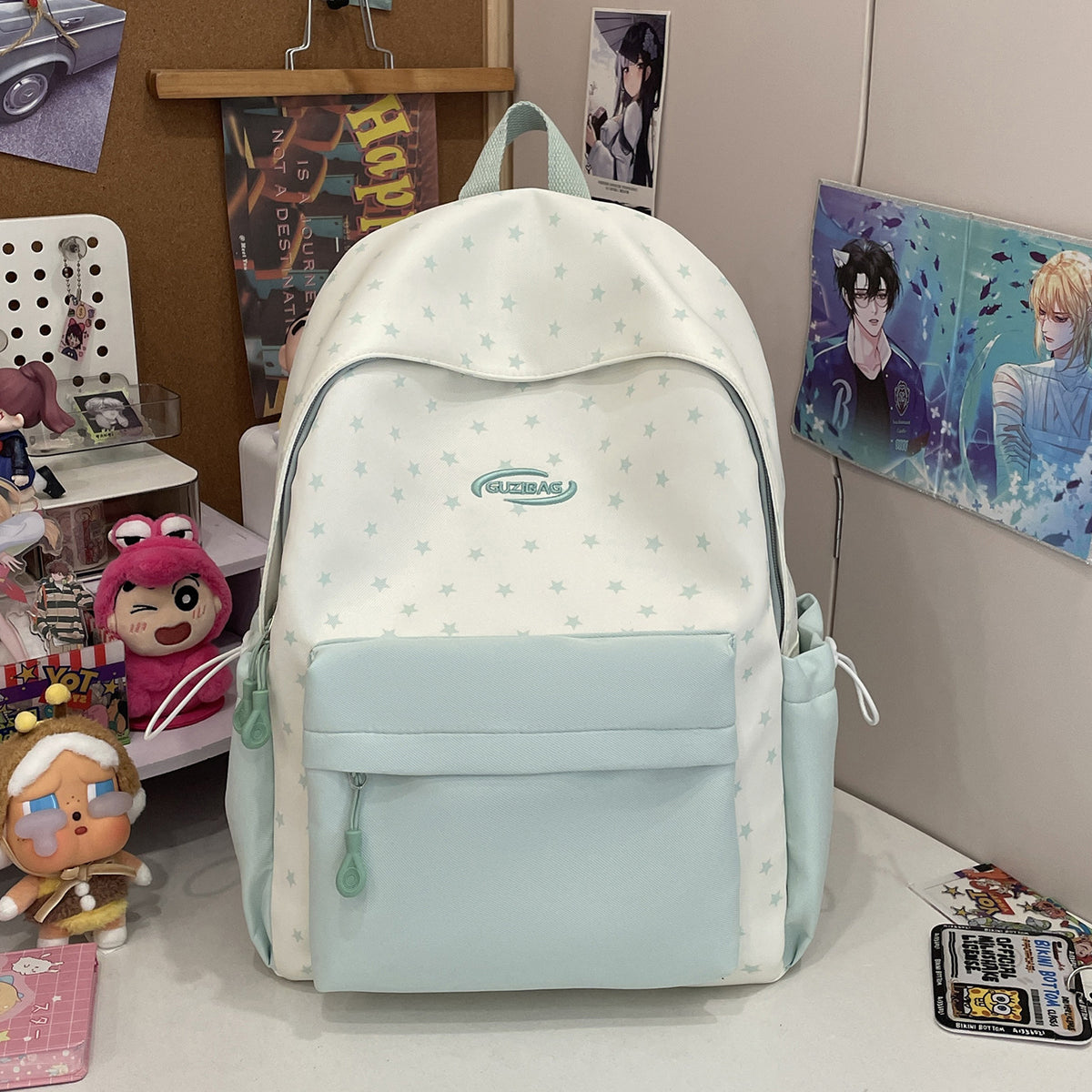 Stylische bedruckte Rucksack mit lustigen Charakterakzenten Brehn