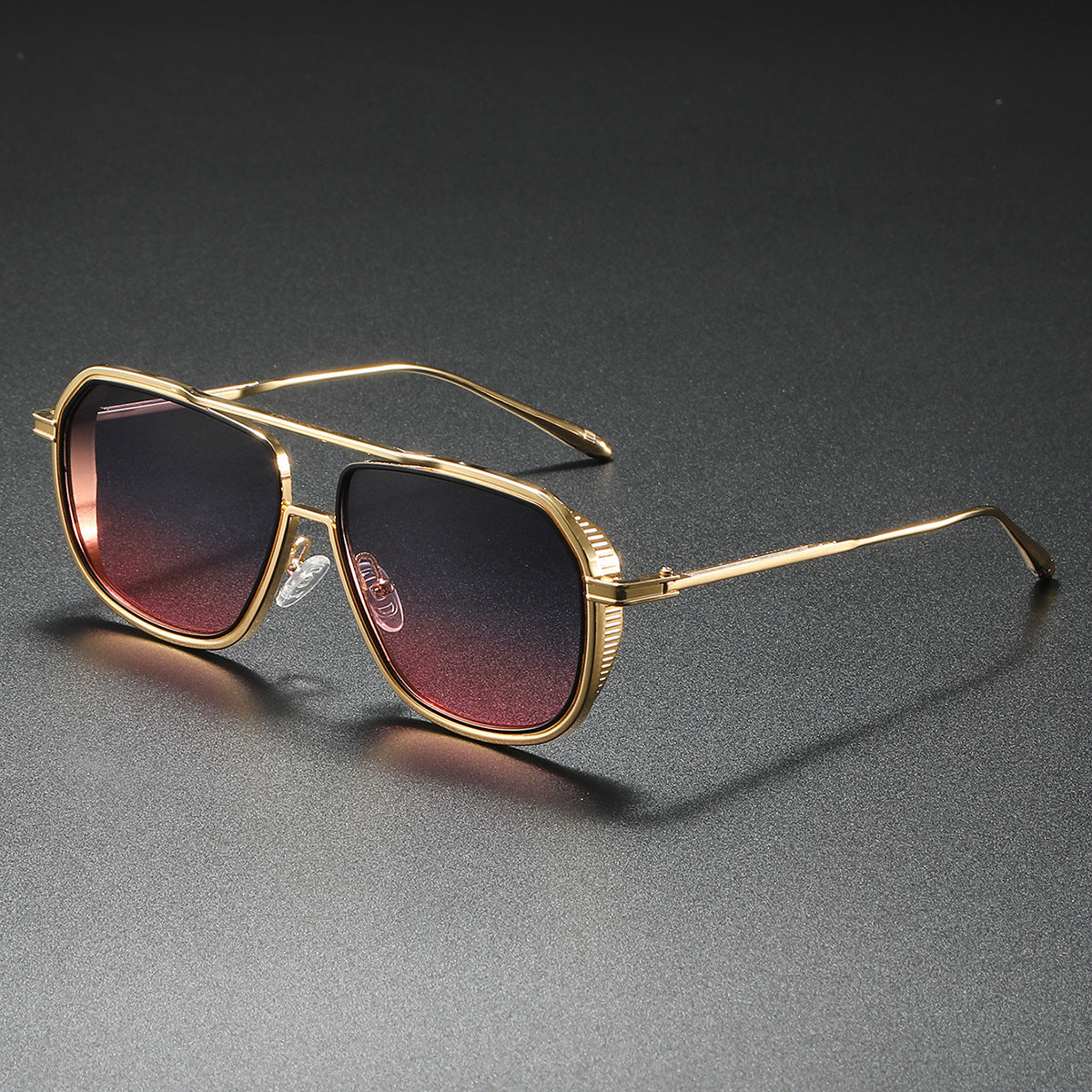 Damen Elegante Sonnenbrille mit kantigem Metallrahmen Brehn