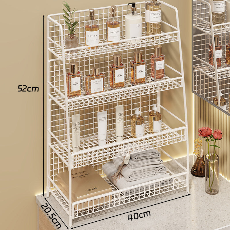 Winkelständer mit drei Drahtkörben und Gitterrückwand für geneigte Desktop-Mesh-Gepäckablage und -Thekenorganizer