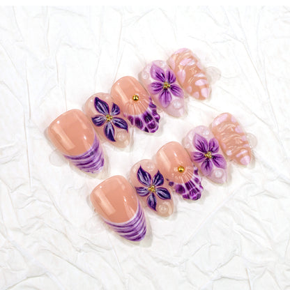 Floral Design Press-On Nagel Kunst Set Brehn